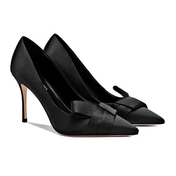 2019 High Heel Stiletto Women's Pumps Black Silk x19-c117C Satin Fabric Ladies women custom Shoes Heels For Lady